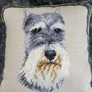 Beautiful Schnauzer Embroidered Small Pillow